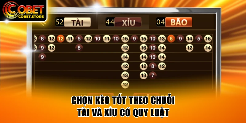 Chọn kèo tốt theo chuỗi tài và xỉu có quy luật